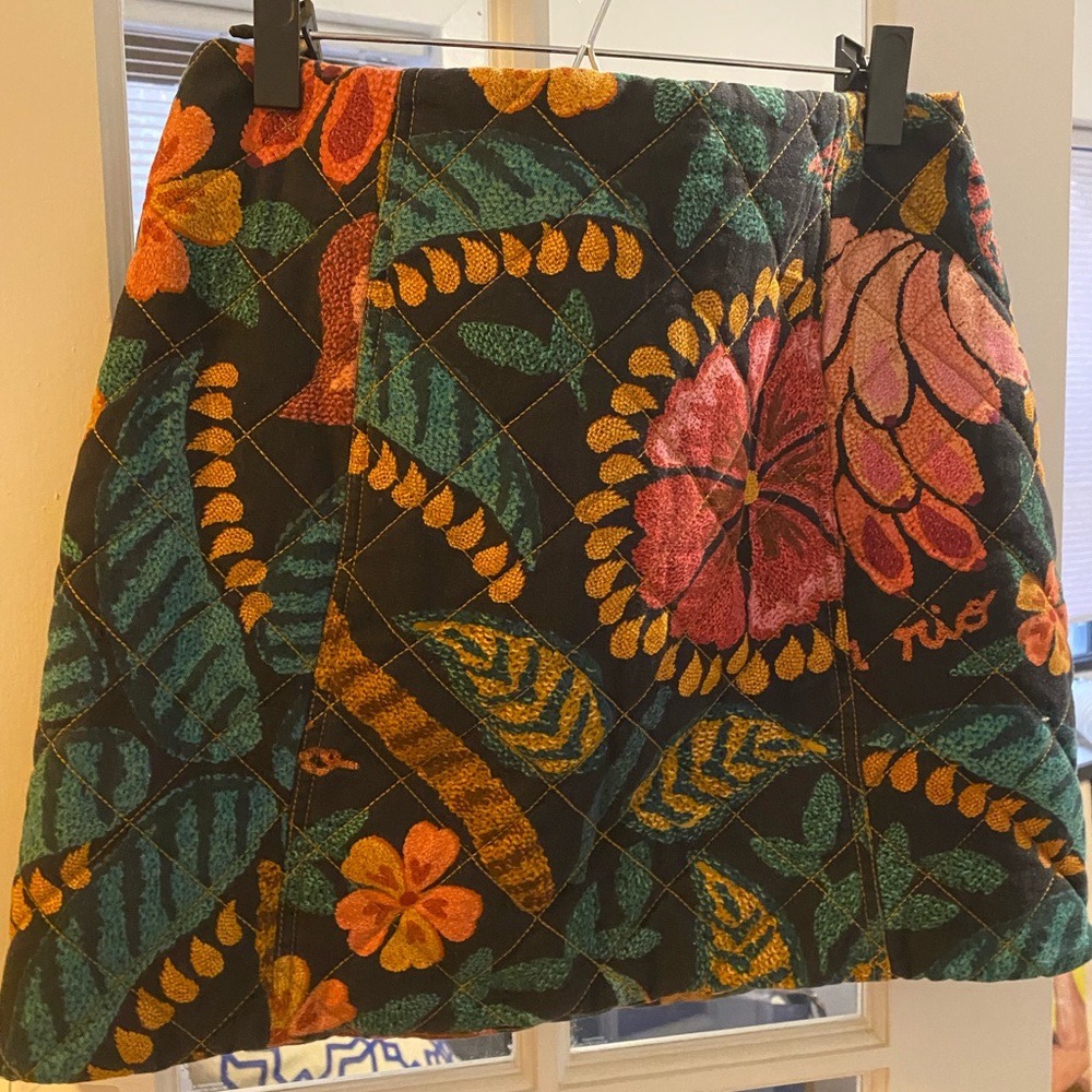 Farm Rio Brazil Quilted Mini Skirt